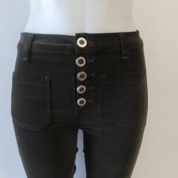 Womens Ramy Brook Gray Velvet Wide Leg Jeans 26 - Picture 2 of 10